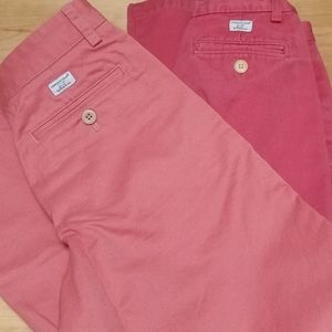 VINYARD VINES | 2 SALMON TWILL PANTS, SZ 10